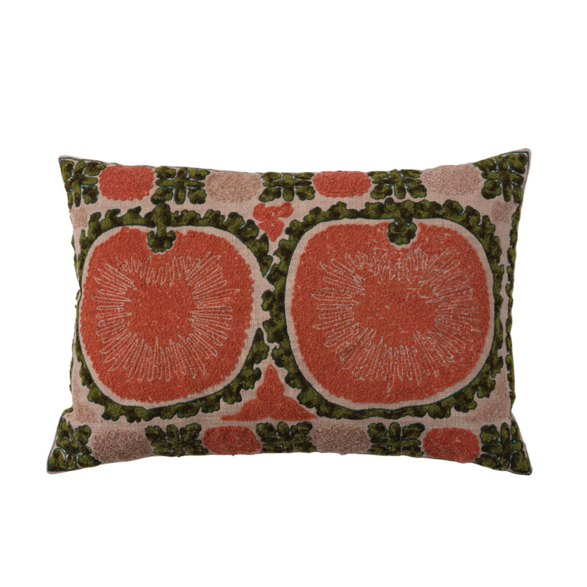 Hello Honey Multicolor Botanical Print Lumbar Pillow